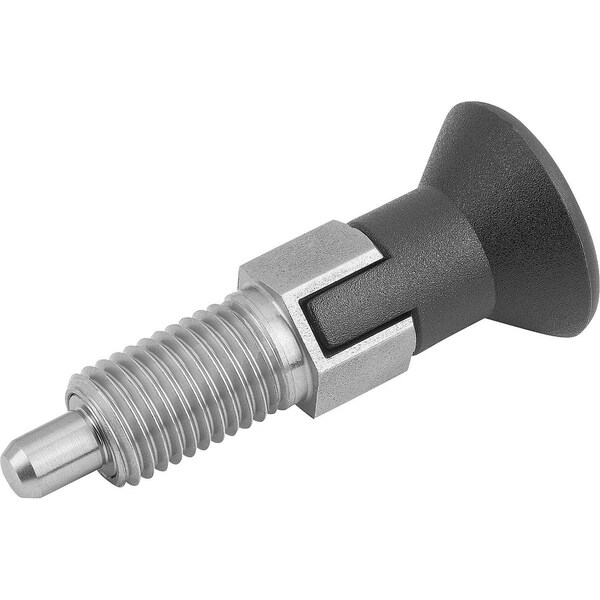 Indexing Plunger Size:3 D1=M16X1, 5, D=8, Form:C W Locking Slot Wout Locknut, Stainless Hardened,
